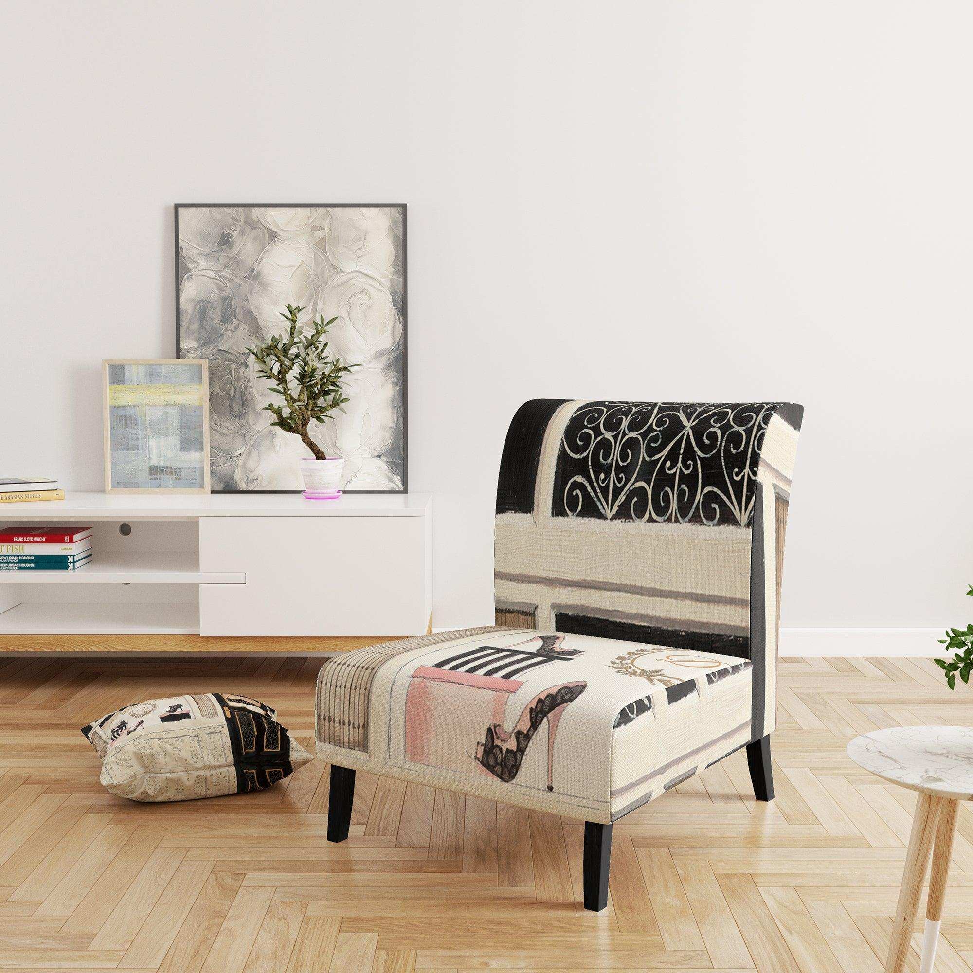 Paris Diva Shoes Painting Fashion Accent Chair