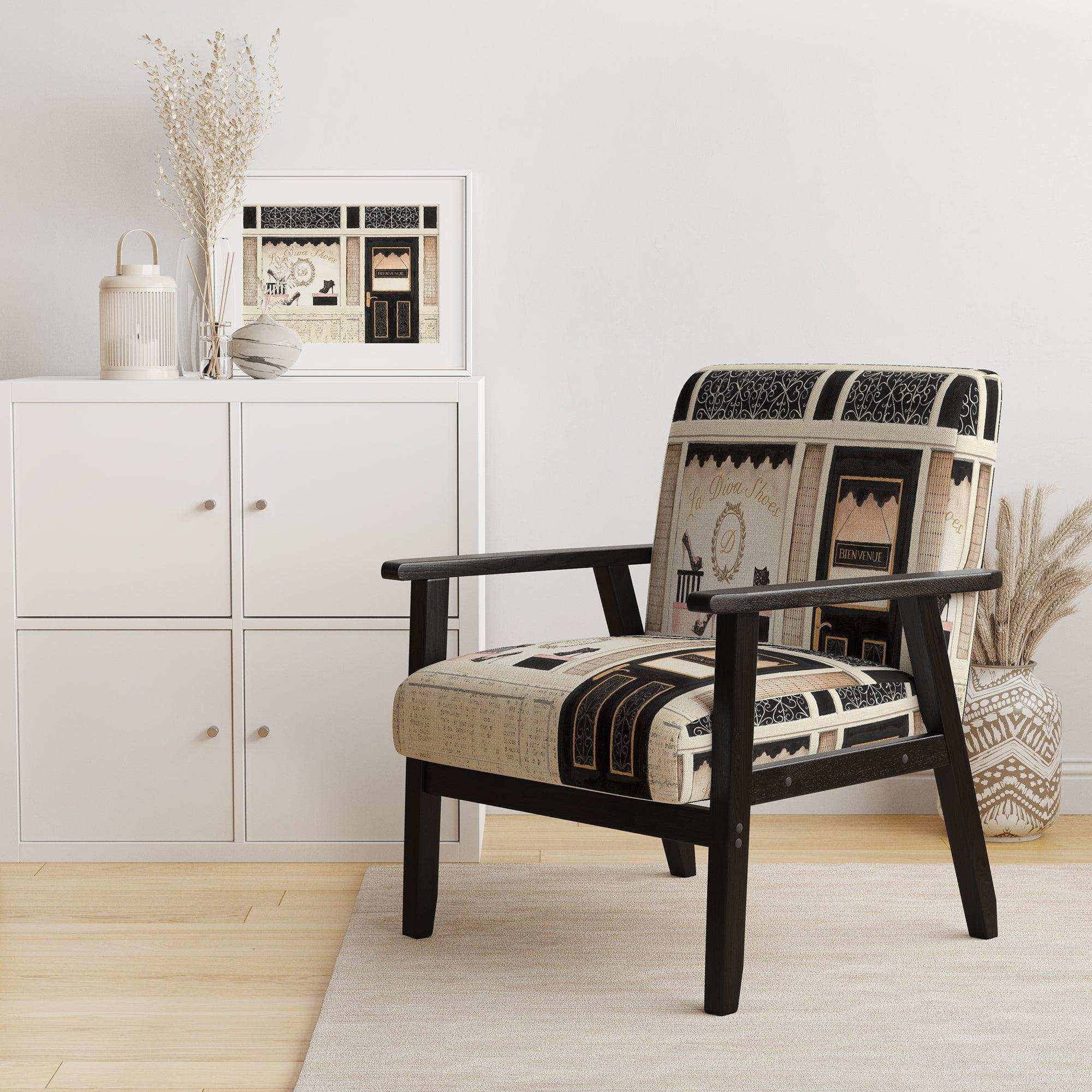 Paris Diva Shoes Painting Fashion Accent Chair