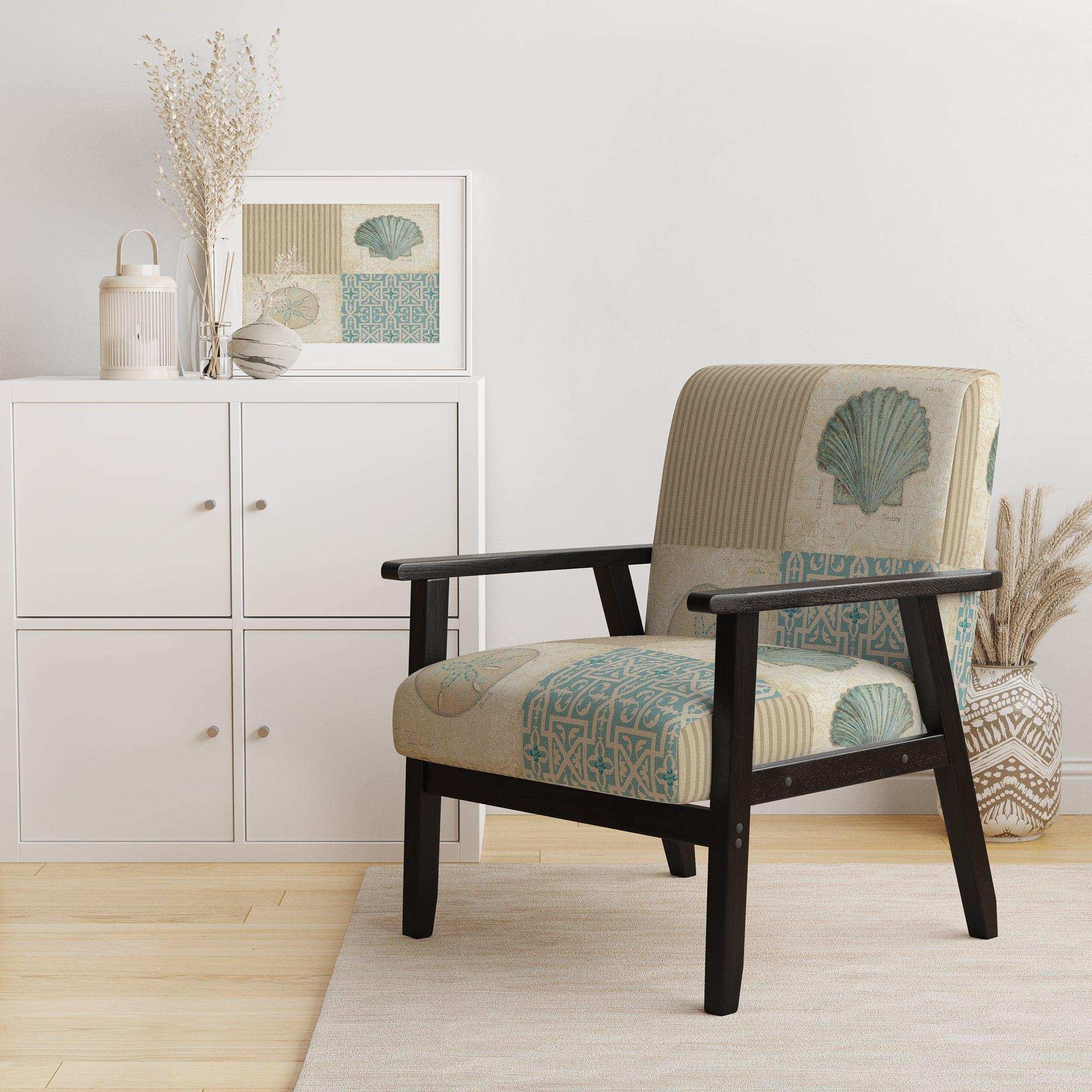 Beach Treasures Collage I Traditional Accent Chair
