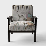 French Bicycle Flea Market II Vintage Transportati Accent Chair