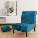 Blue Underwater Lake leaves I Nautical & Coastal Accent Chair