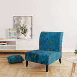Blue Underwater Lake leaves I Nautical & Coastal Accent Chair
