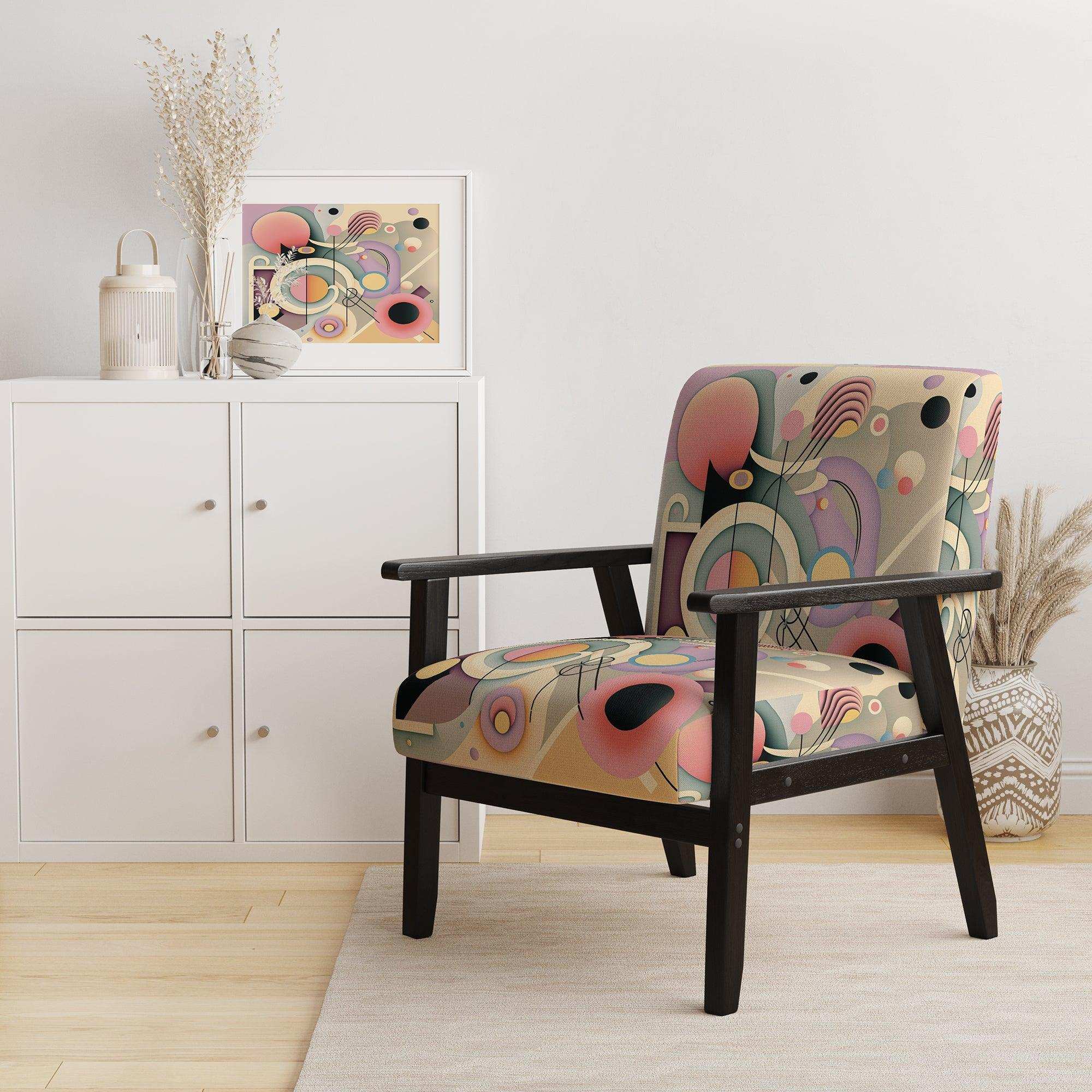 Pastel Art Deco IV- Upholstered Accent Chair