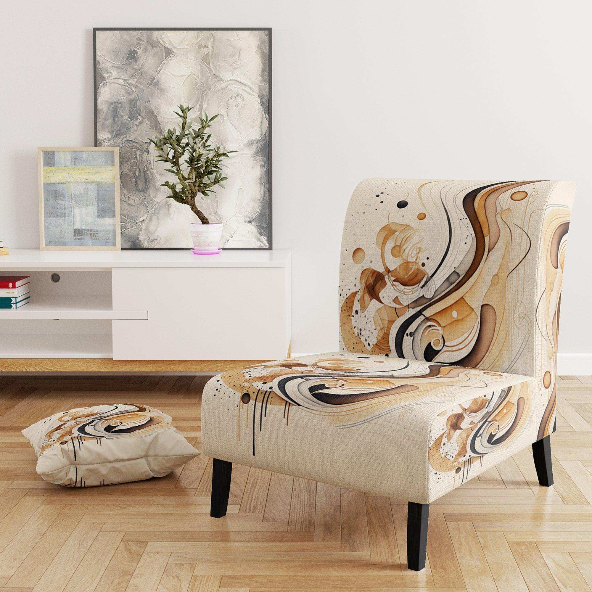 Brown And Black Movement IV- Upholstered Accent Chair