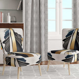 Black And Gold Cubic Expression VII- Upholstered Accent Chair