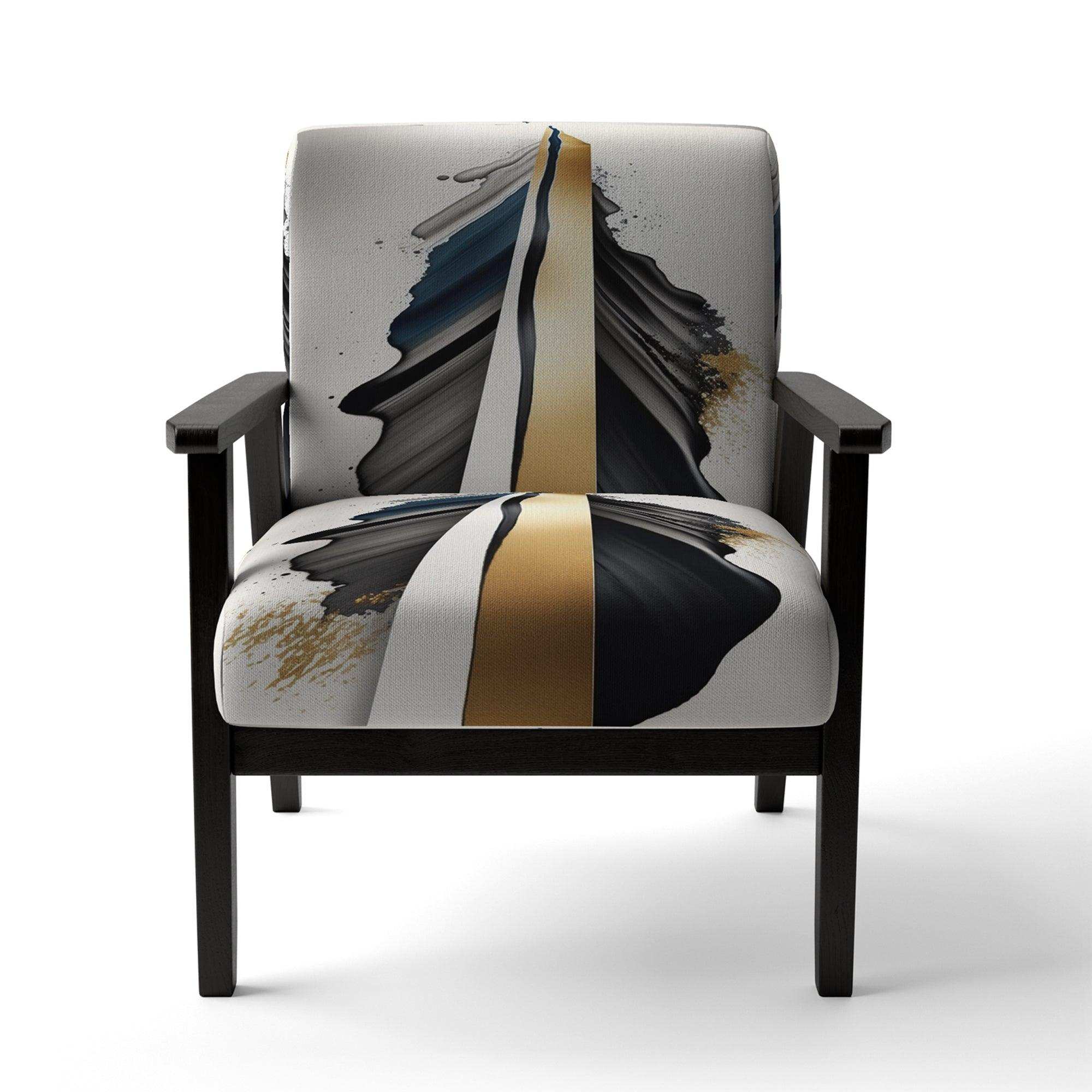 Black And Gold Cubic Expression VII- Upholstered Accent Chair