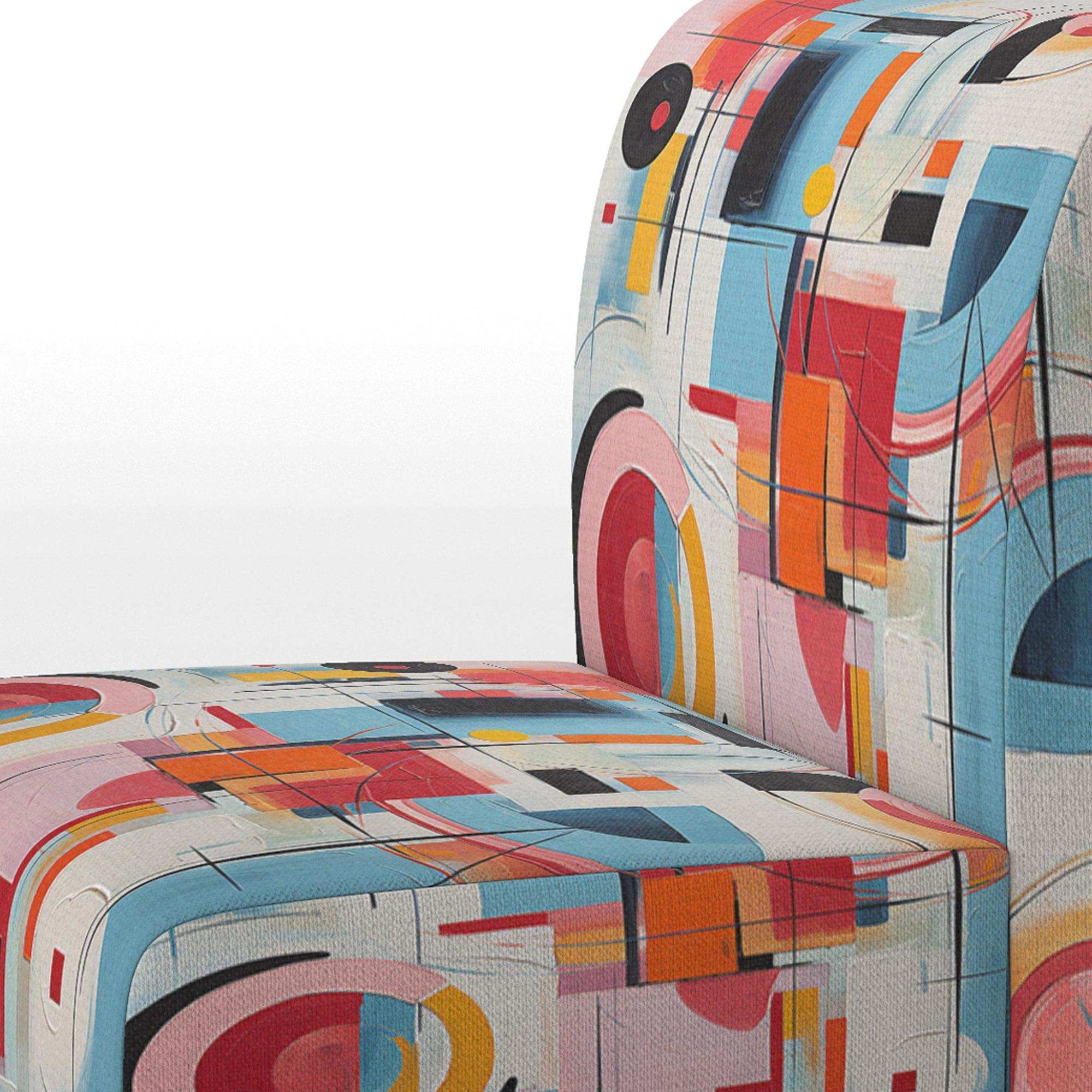 Pop Art Geometric Harmony I- Upholstered Accent Chair
