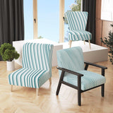 Fractal Small Blue 3D Waves Contemporary Accent Chair