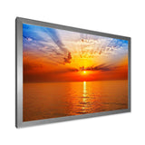Orange Sea Sunrise under Blue Sky