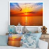 Orange Sea Sunrise under Blue Sky