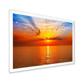 Orange Sea Sunrise under Blue Sky