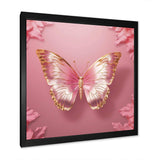 Pink and Gold Butterfly II - Animals Canvas Wall Art