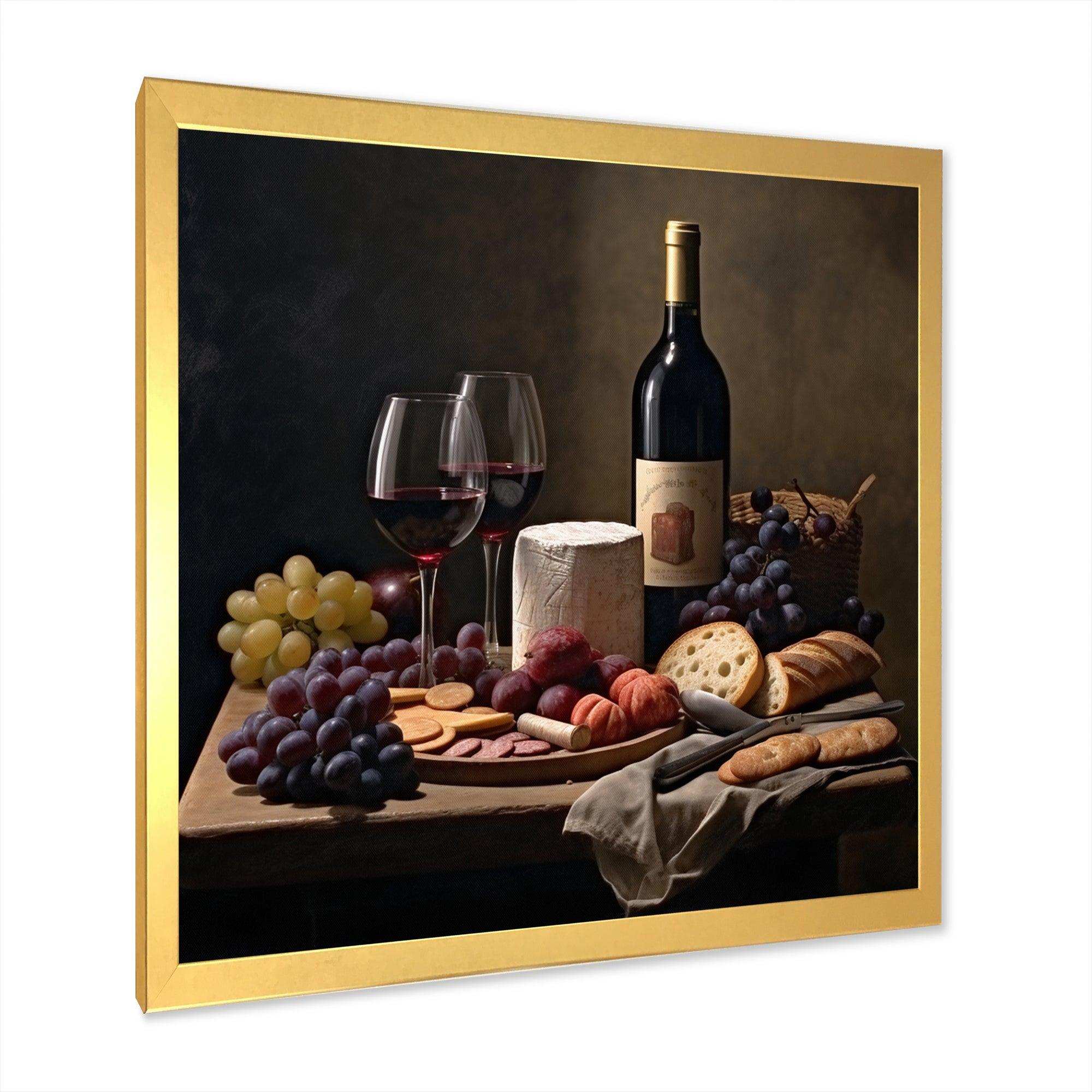 Cheese and Wine II - Food & Beverage Canvas Wall Art
