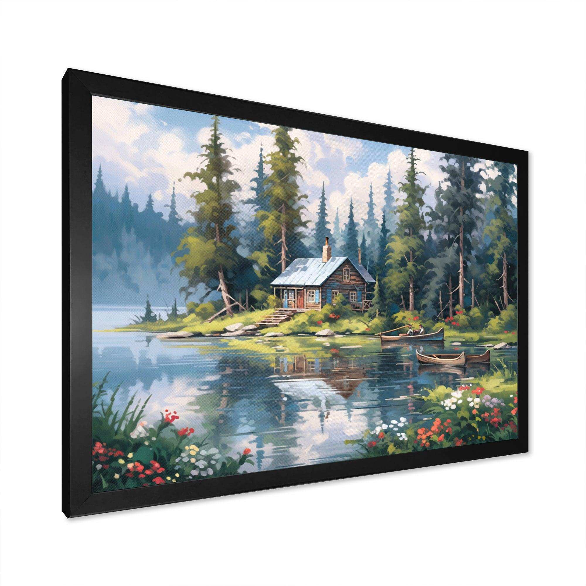 Rustic Refuge Lakehouse I - Landscapes Canvas Wall Art
