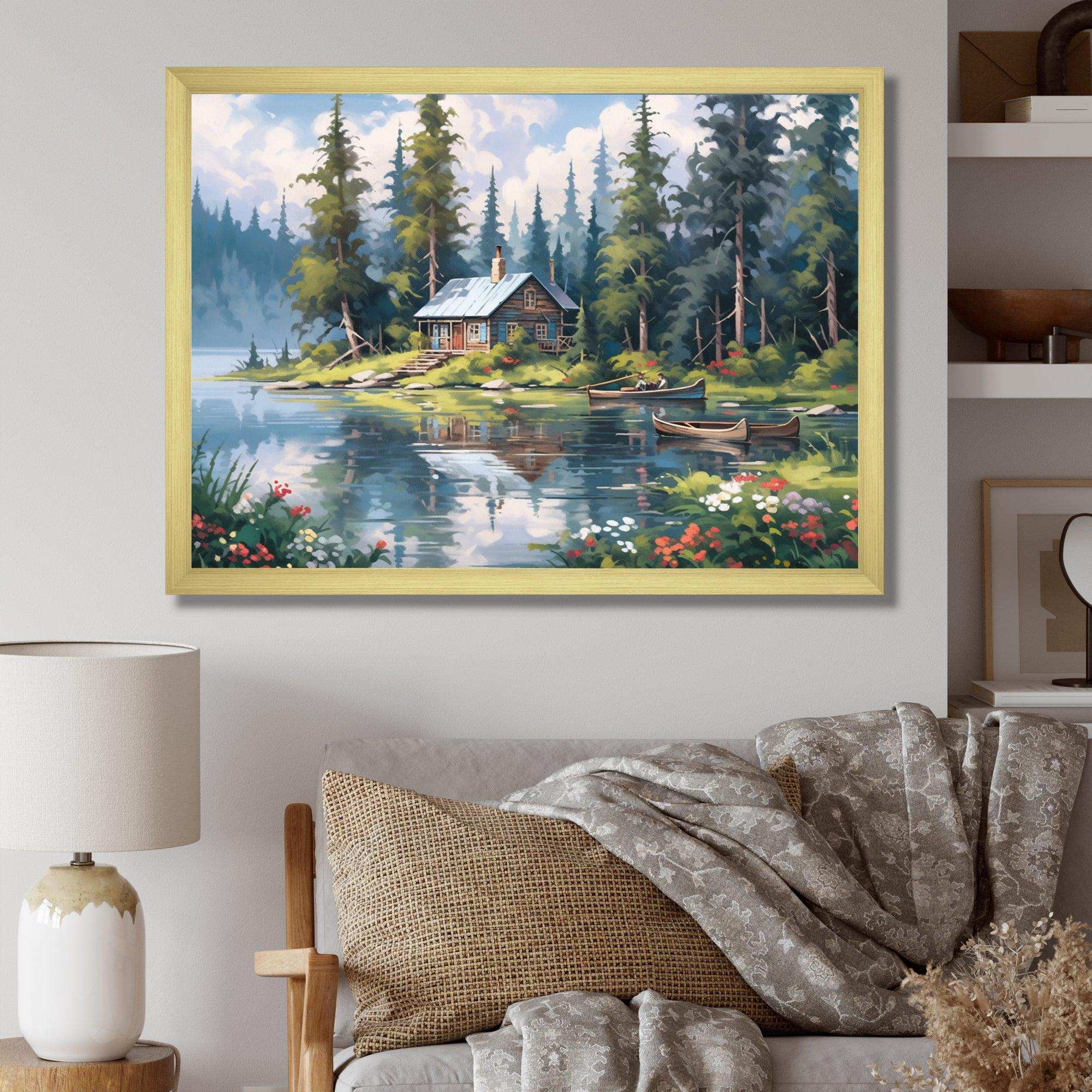 Rustic Refuge Lakehouse I - Landscapes Canvas Wall Art