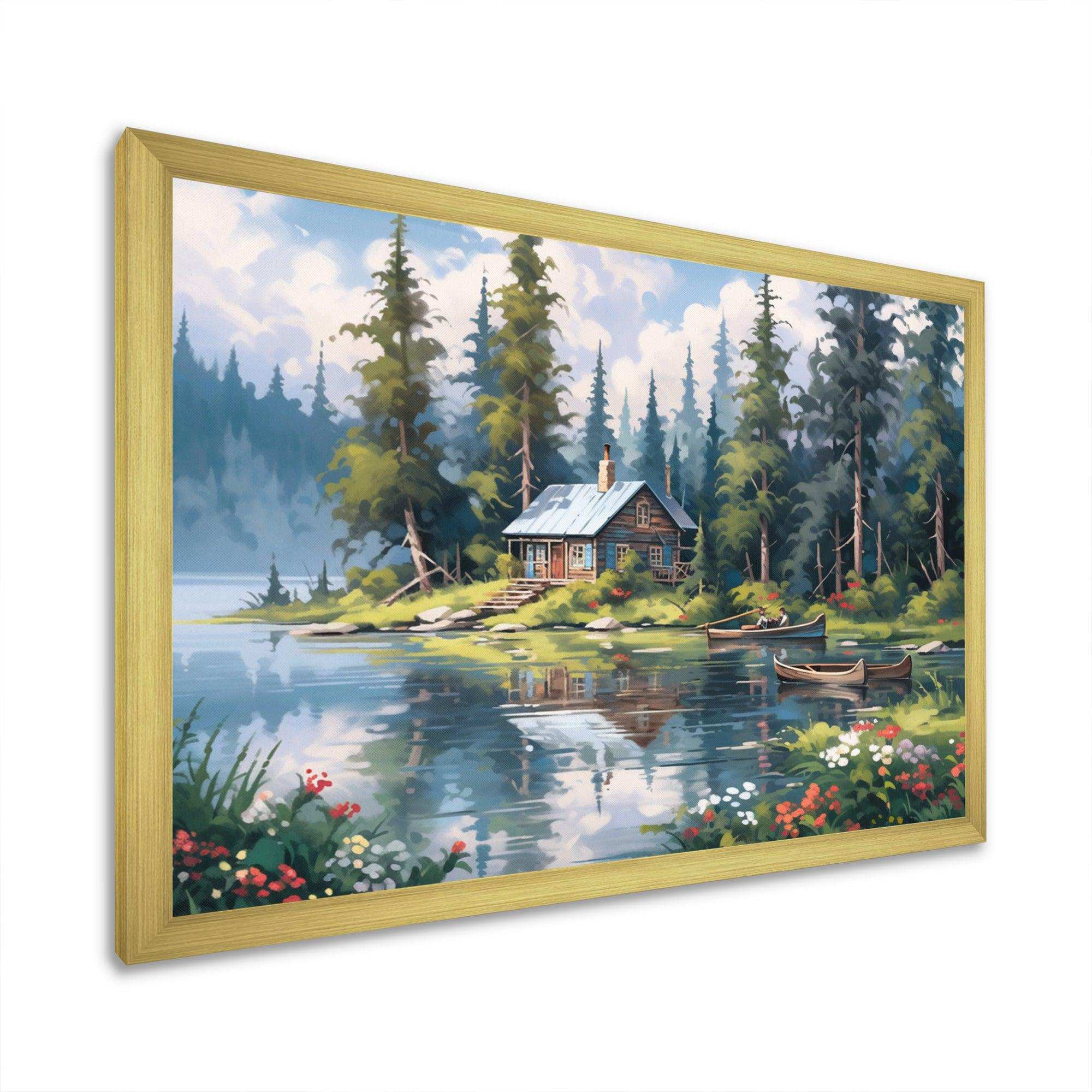 Rustic Refuge Lakehouse I - Landscapes Canvas Wall Art