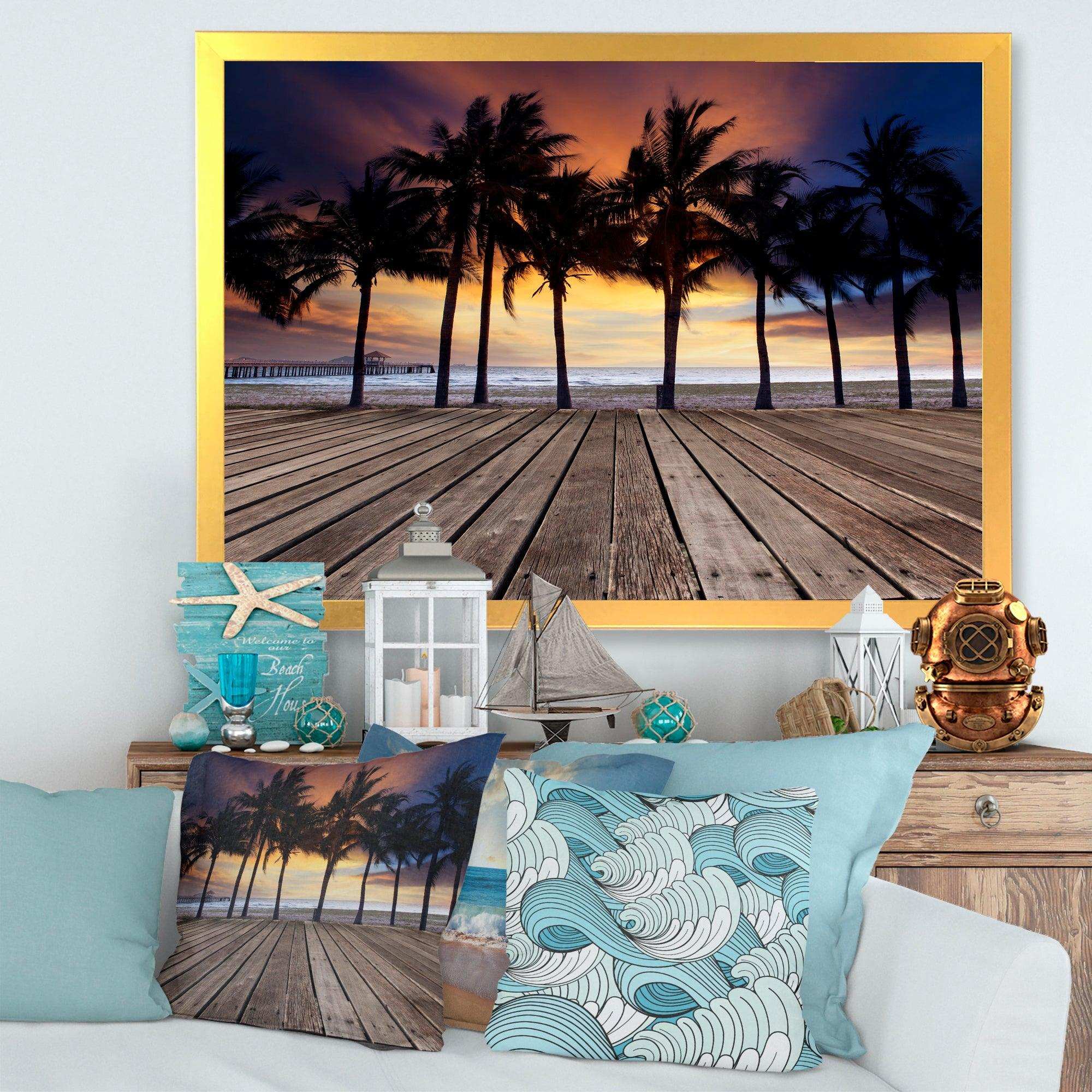 Old Wood Terrace on Sea Beach