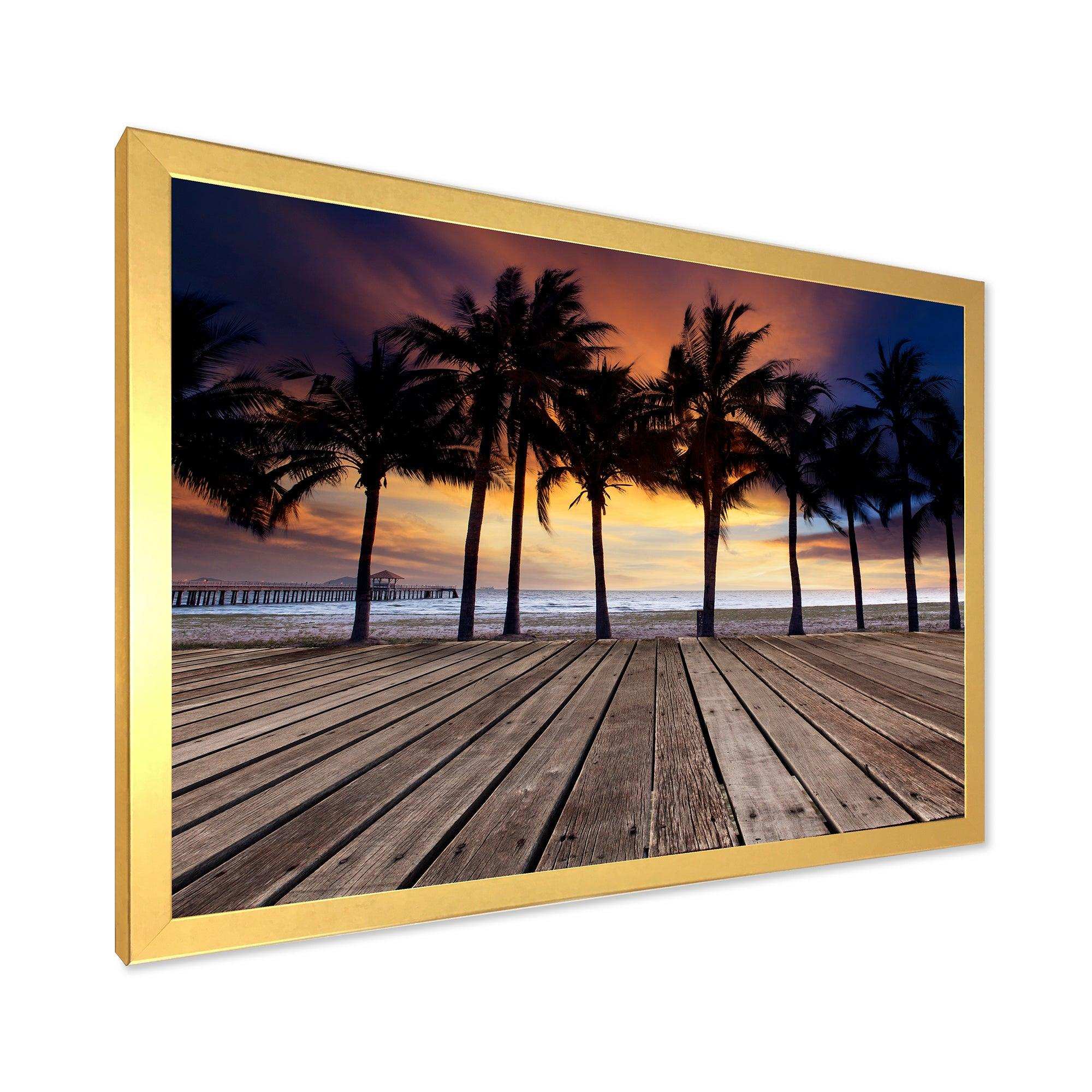 Old Wood Terrace on Sea Beach