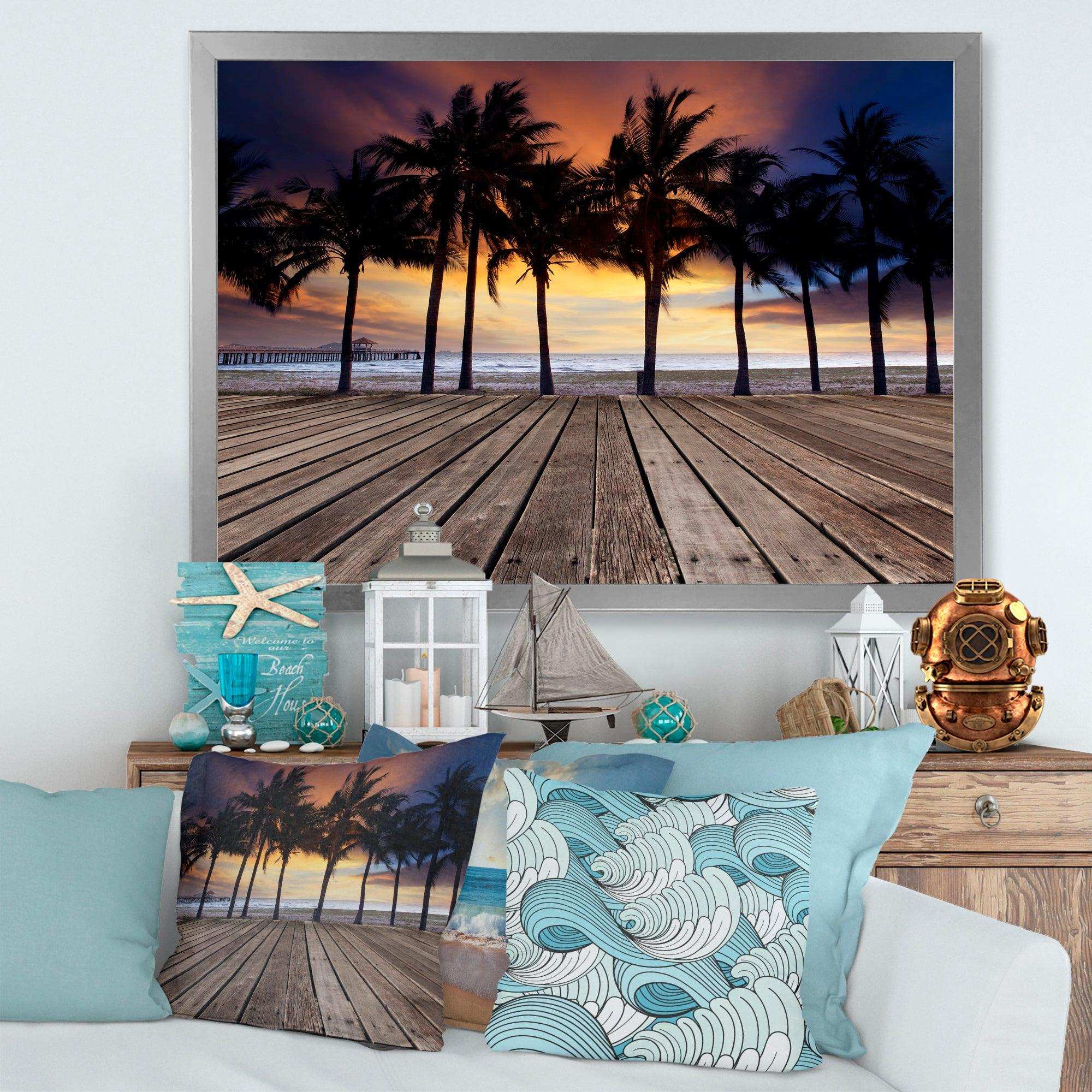 Old Wood Terrace on Sea Beach