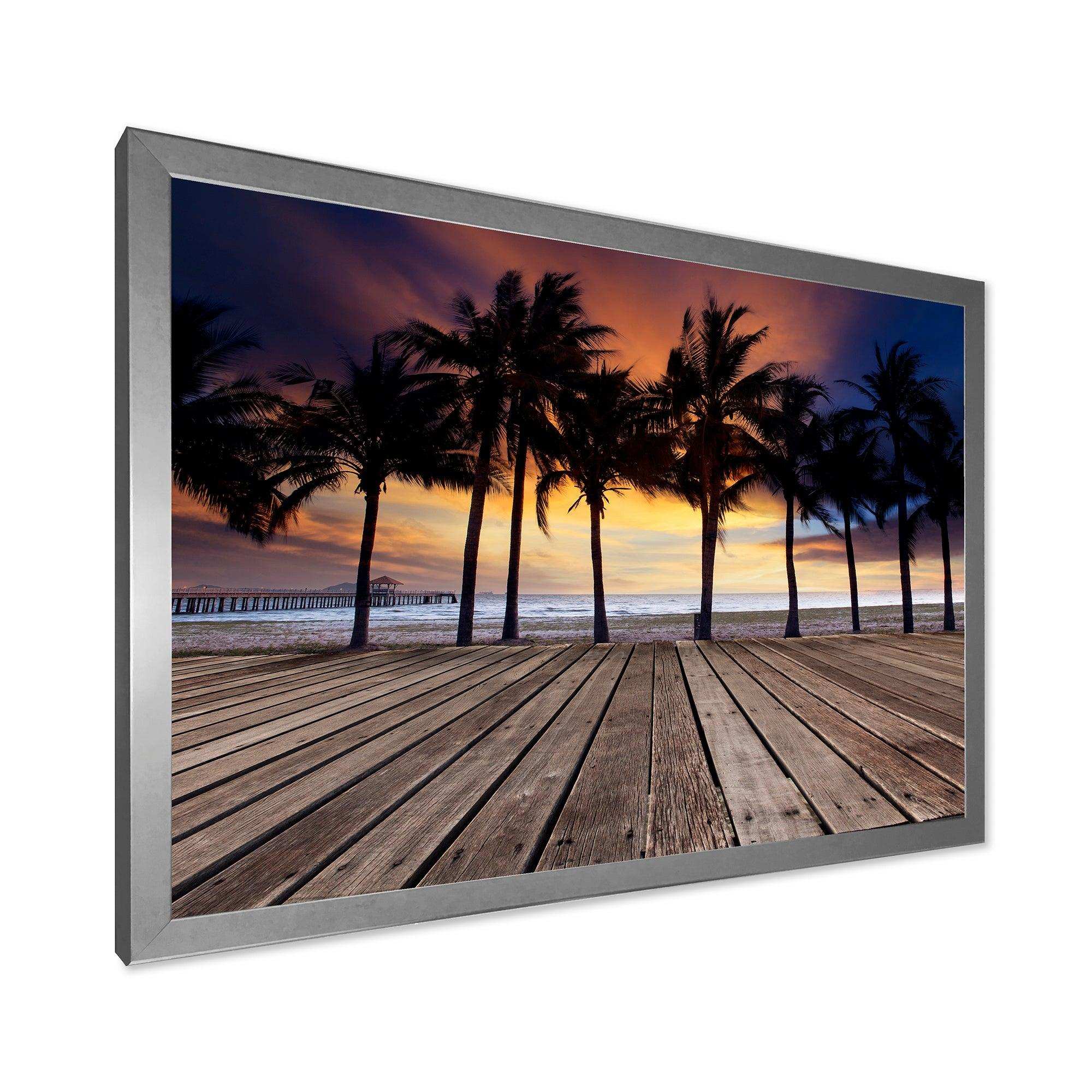 Old Wood Terrace on Sea Beach