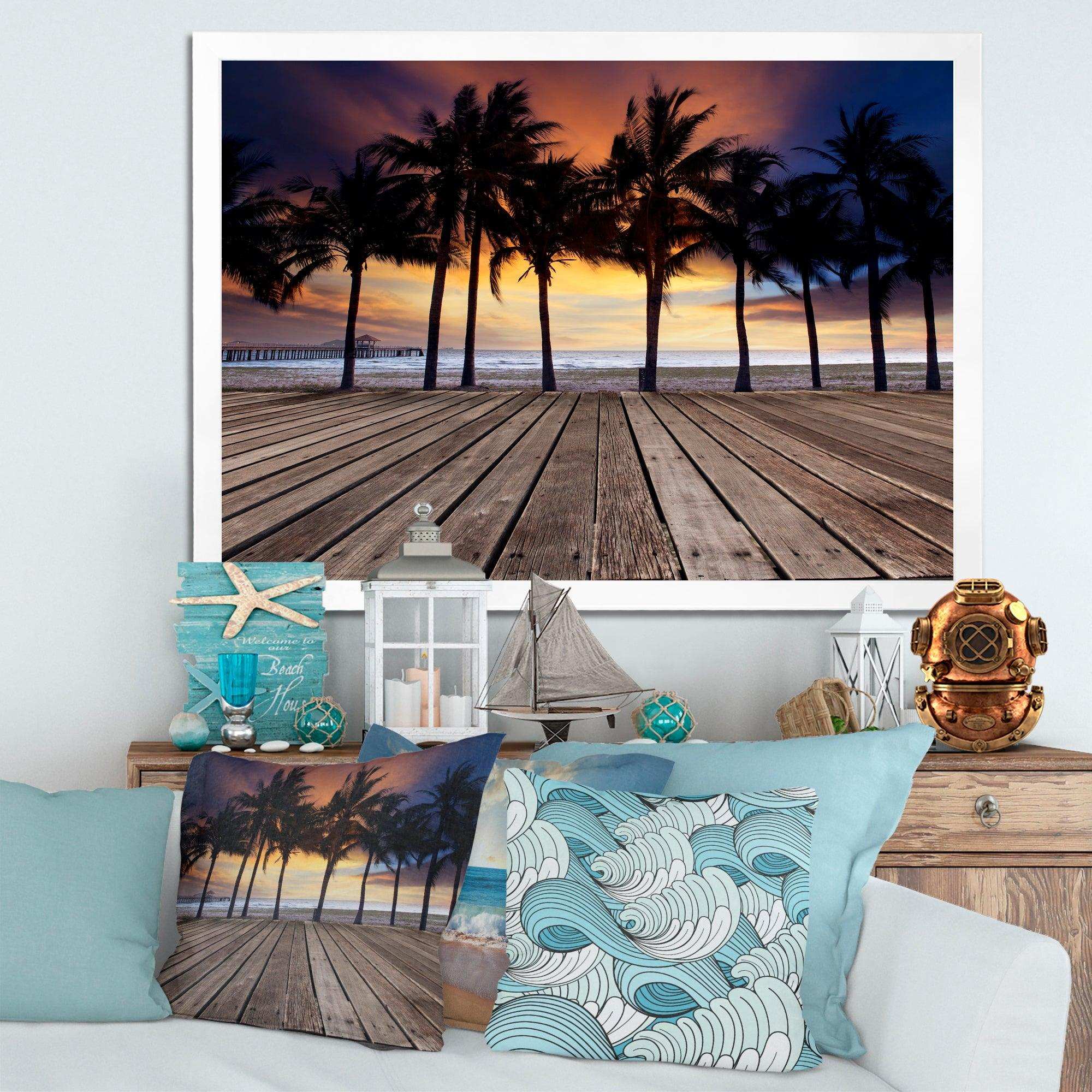 Old Wood Terrace on Sea Beach