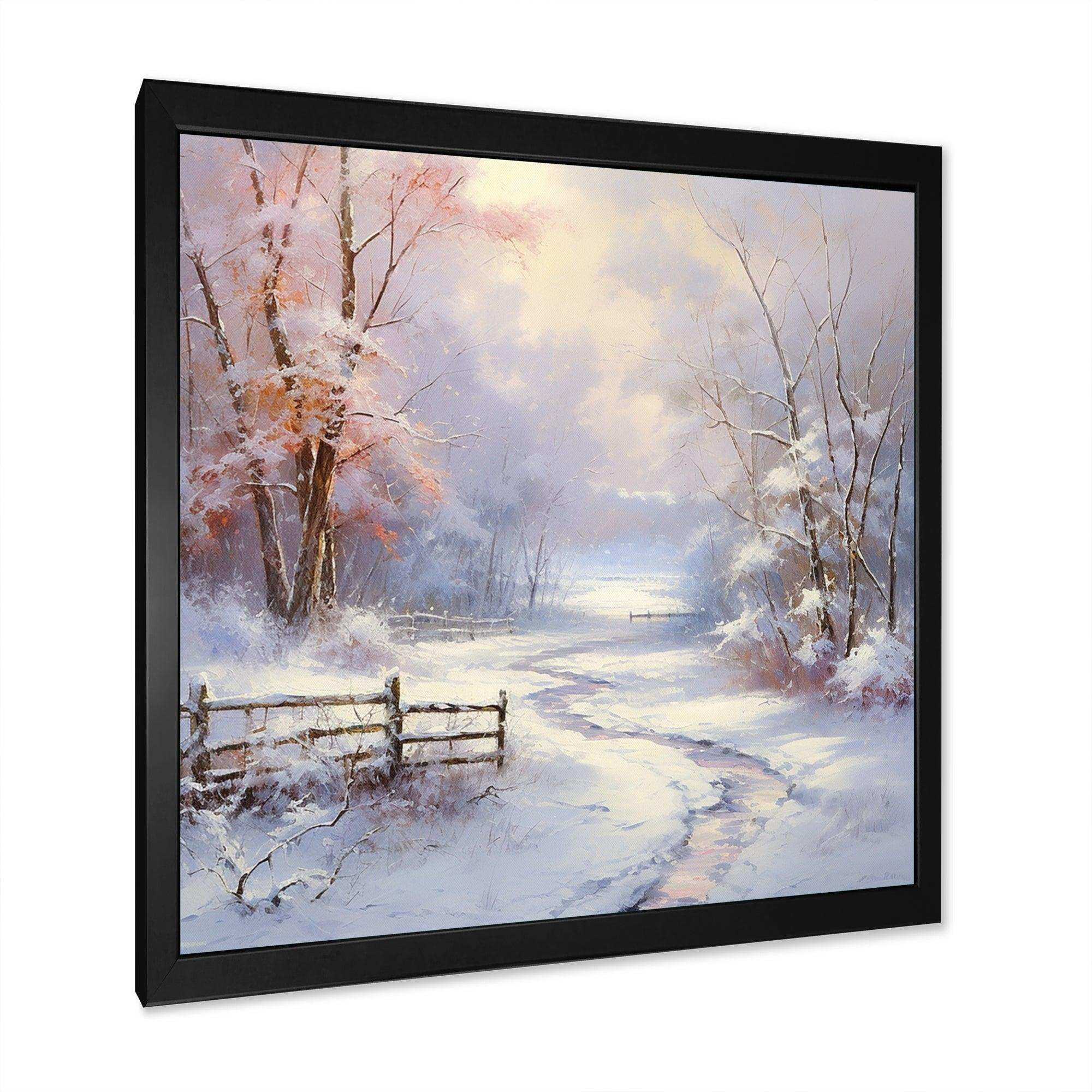 Winter'S Silente River - Landscapes Canvas Wall Art