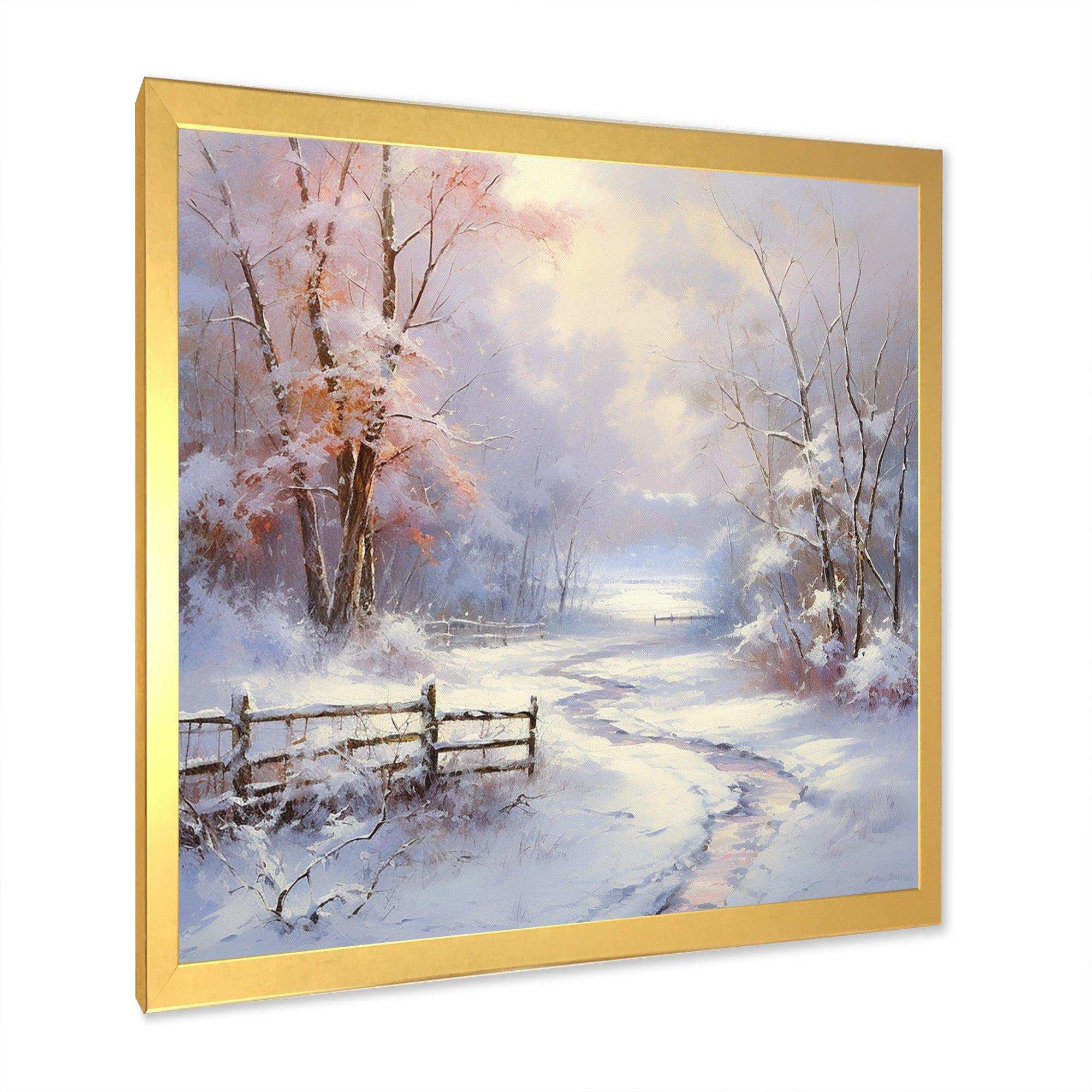 Winter'S Silente River - Landscapes Canvas Wall Art
