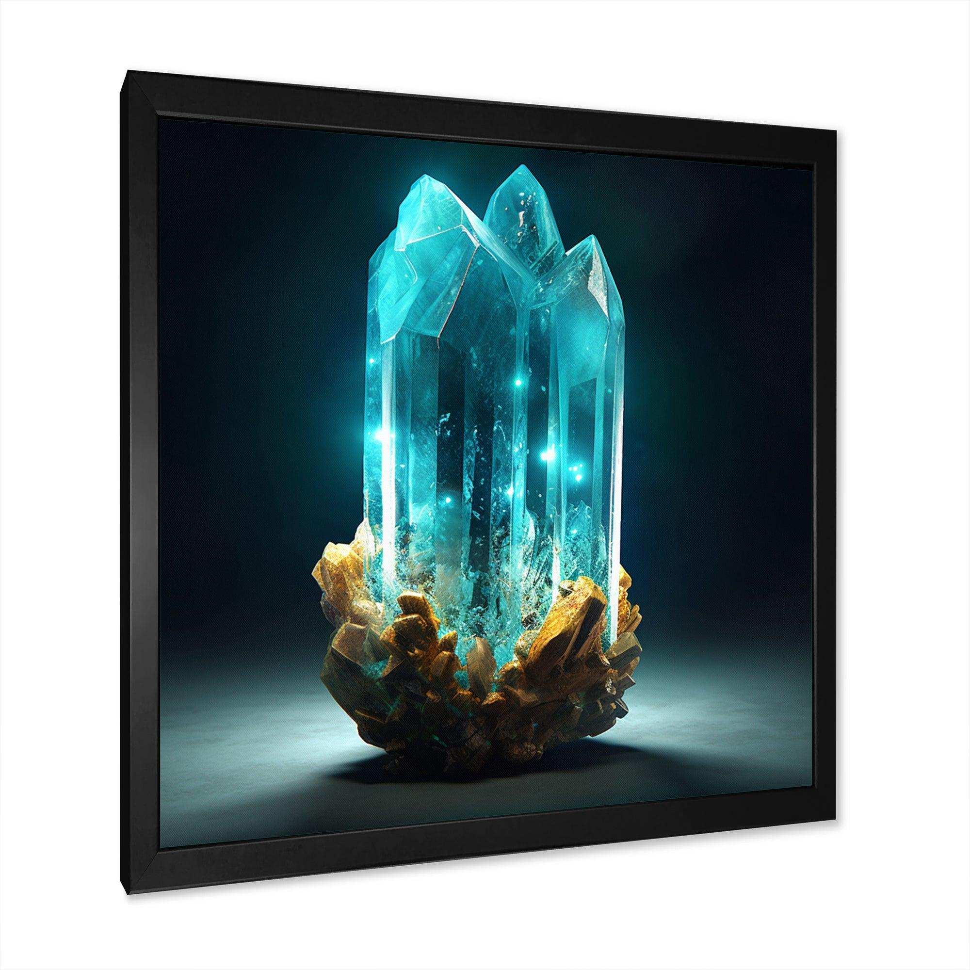 Turquoise Gold Vibrant Stones - Landscapes Canvas Wall Art