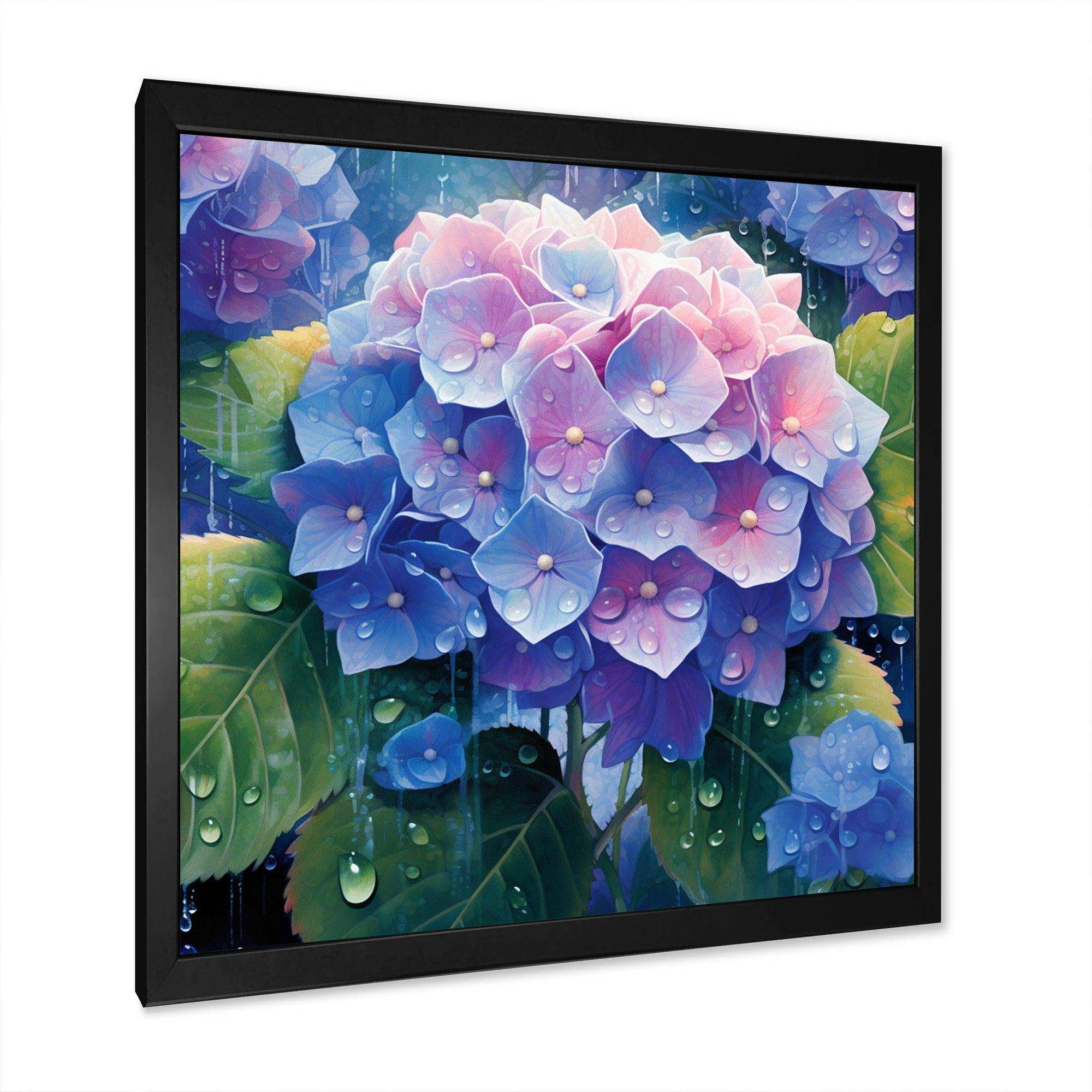Blue Green Hydrangea Bloom - Floral Canvas Wall Art