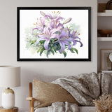Purple Green Lily Symphony I - Floral Canvas Wall Art