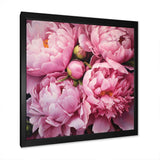 Pink Green Peony Captivating II - Floral Canvas Wall Art