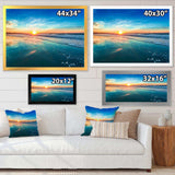 Blue Seashore with Distant Sunset