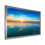 Blue Seashore with Distant Sunset