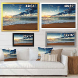 Sunrise and Glowing Waves in Ocean