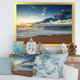 Sunrise and Glowing Waves in Ocean