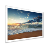 Sunrise and Glowing Waves in Ocean