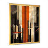 Orange And Grey Vectors I - Abstract Canvas Wall Art