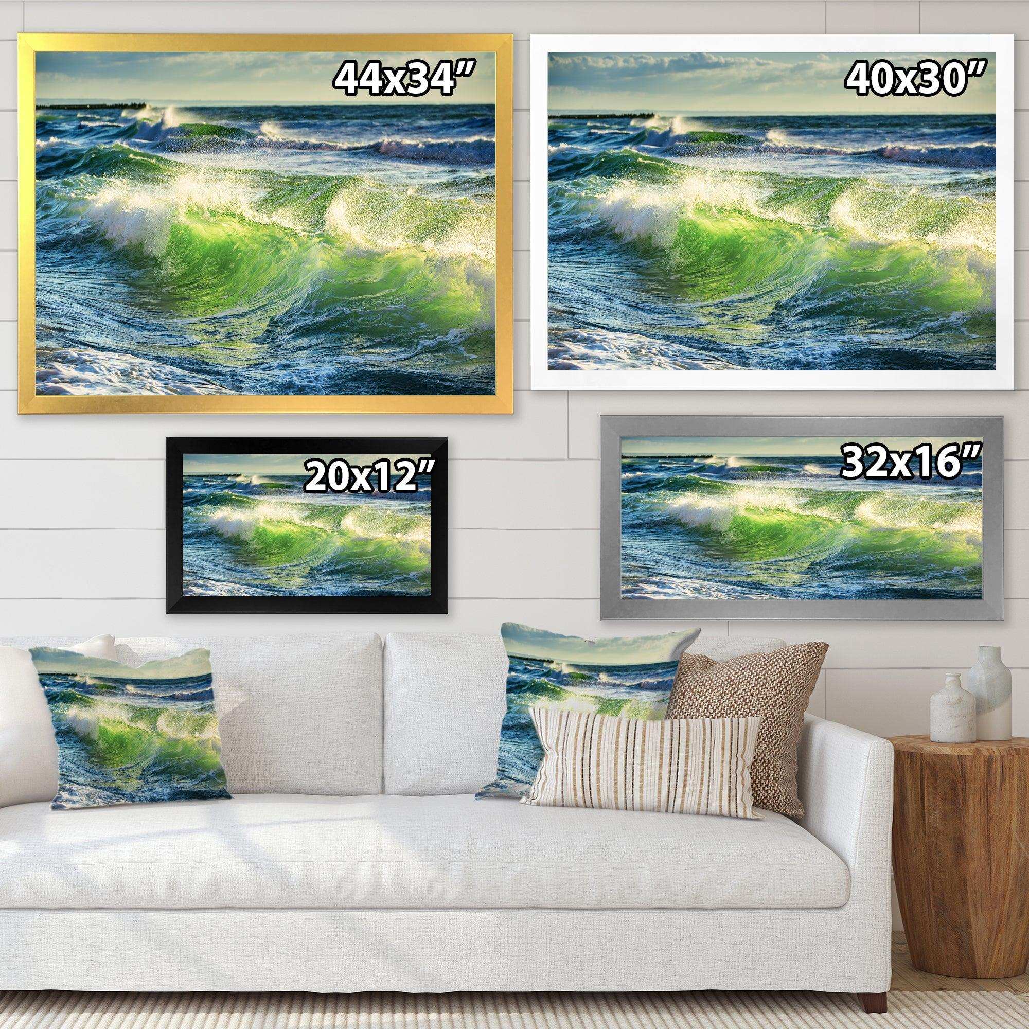 Sunrise and Shining Waves in Ocean