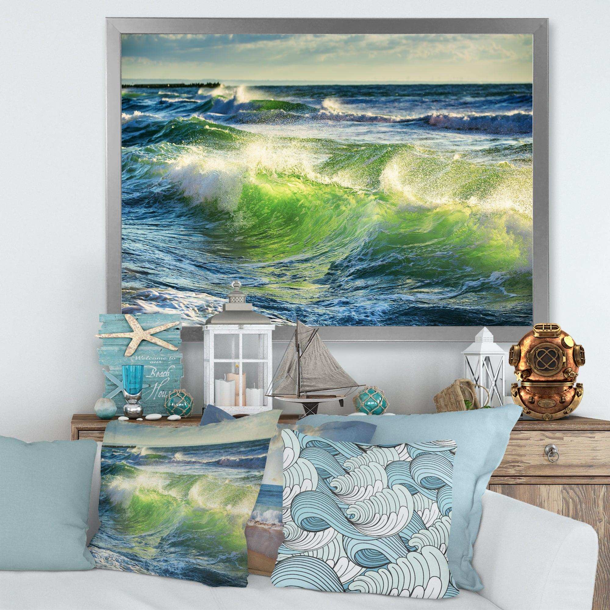 Sunrise and Shining Waves in Ocean