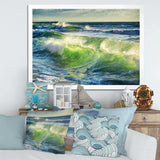 Sunrise and Shining Waves in Ocean