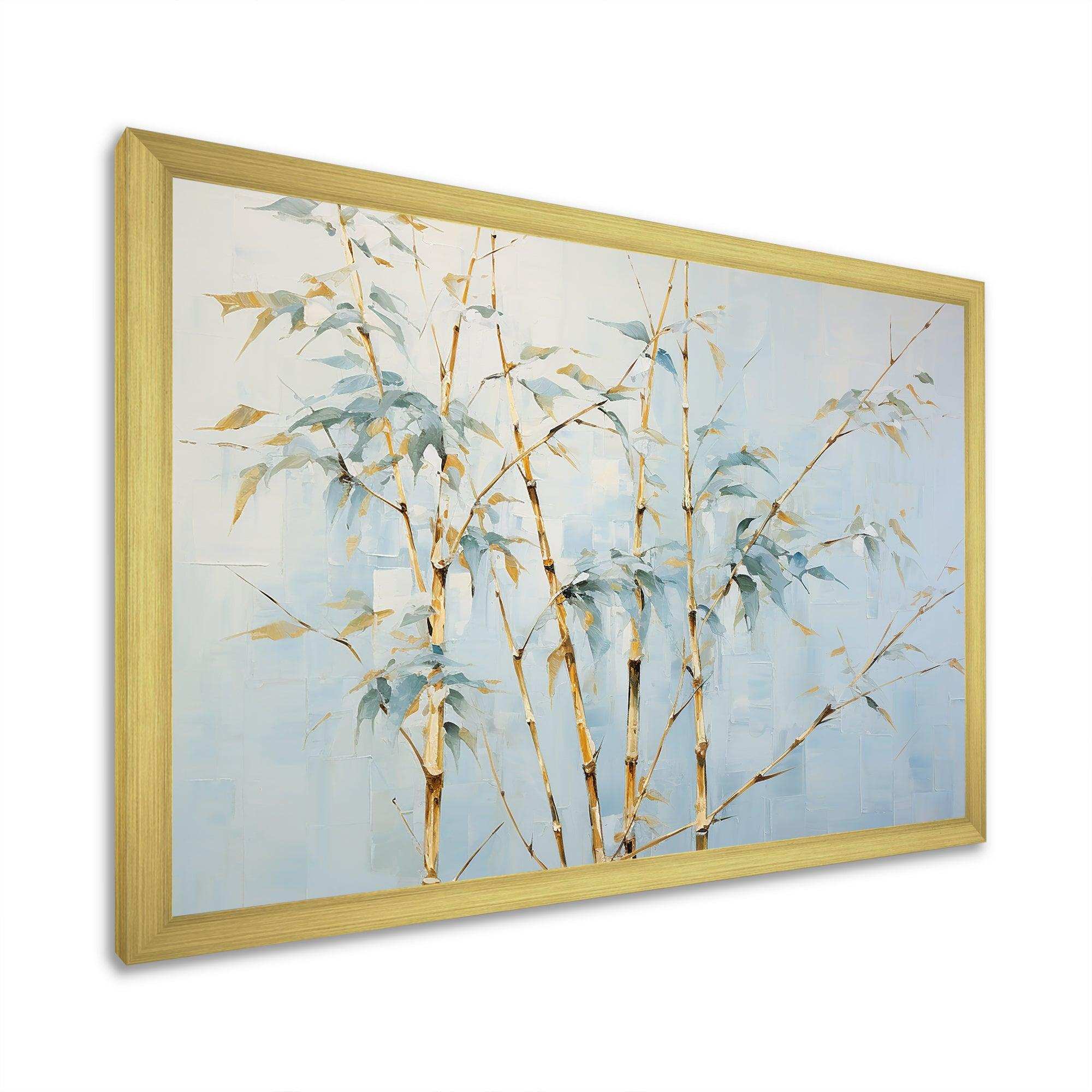 Blue Zen Moment Bamboo - Floral Canvas Wall Art