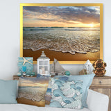 Bright Cloudy Sunset in Calm Ocean