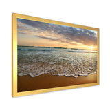 Bright Cloudy Sunset in Calm Ocean