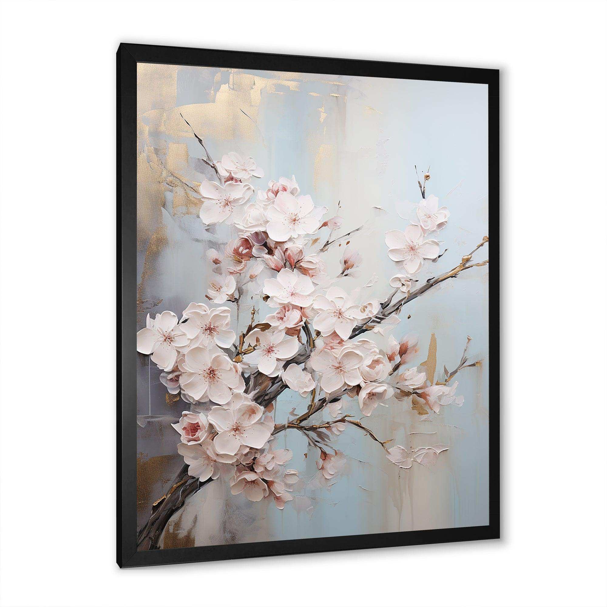 Minimalism Beige Cherry Blossom I - Floral Canvas Wall Art