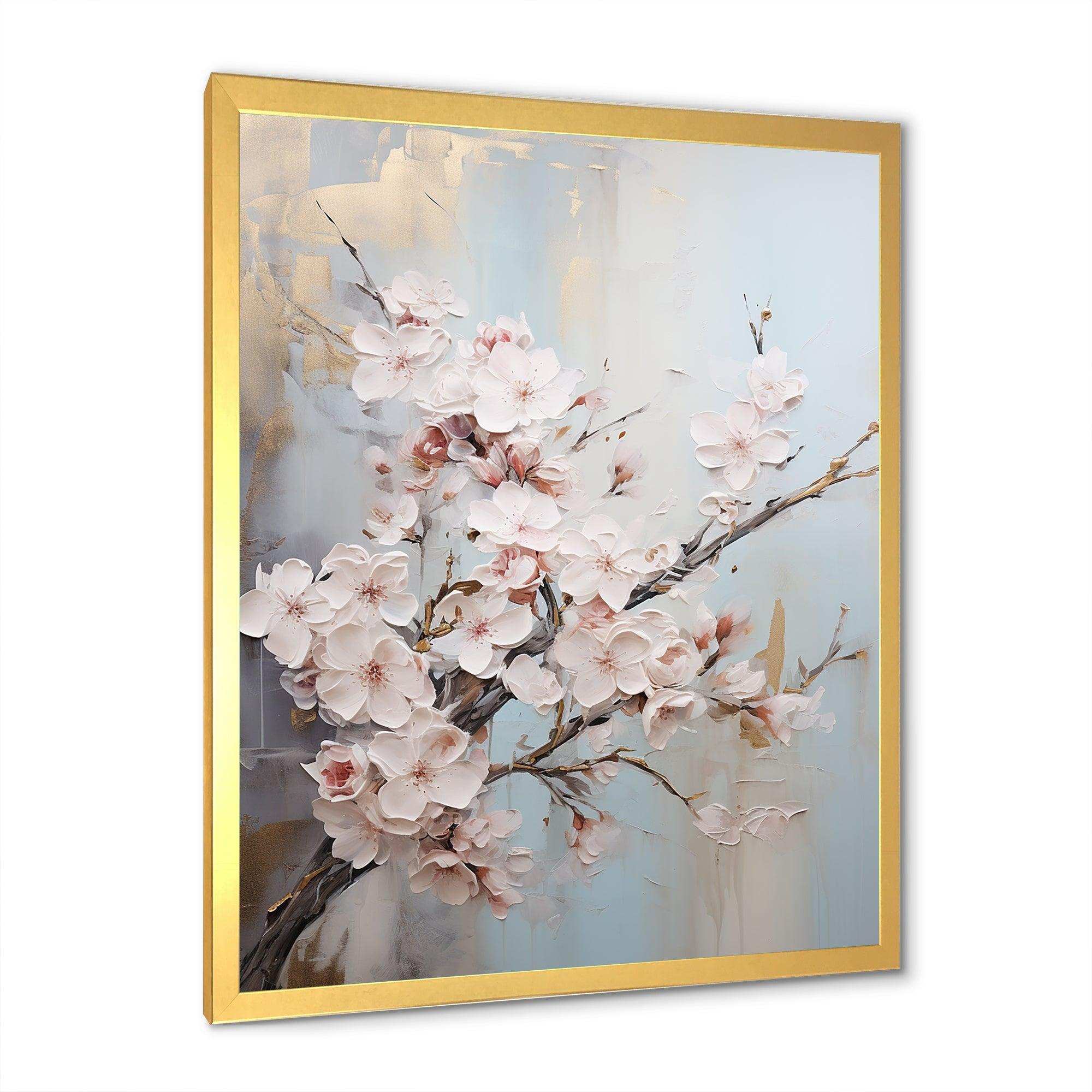 Minimalism Beige Cherry Blossom I - Floral Canvas Wall Art