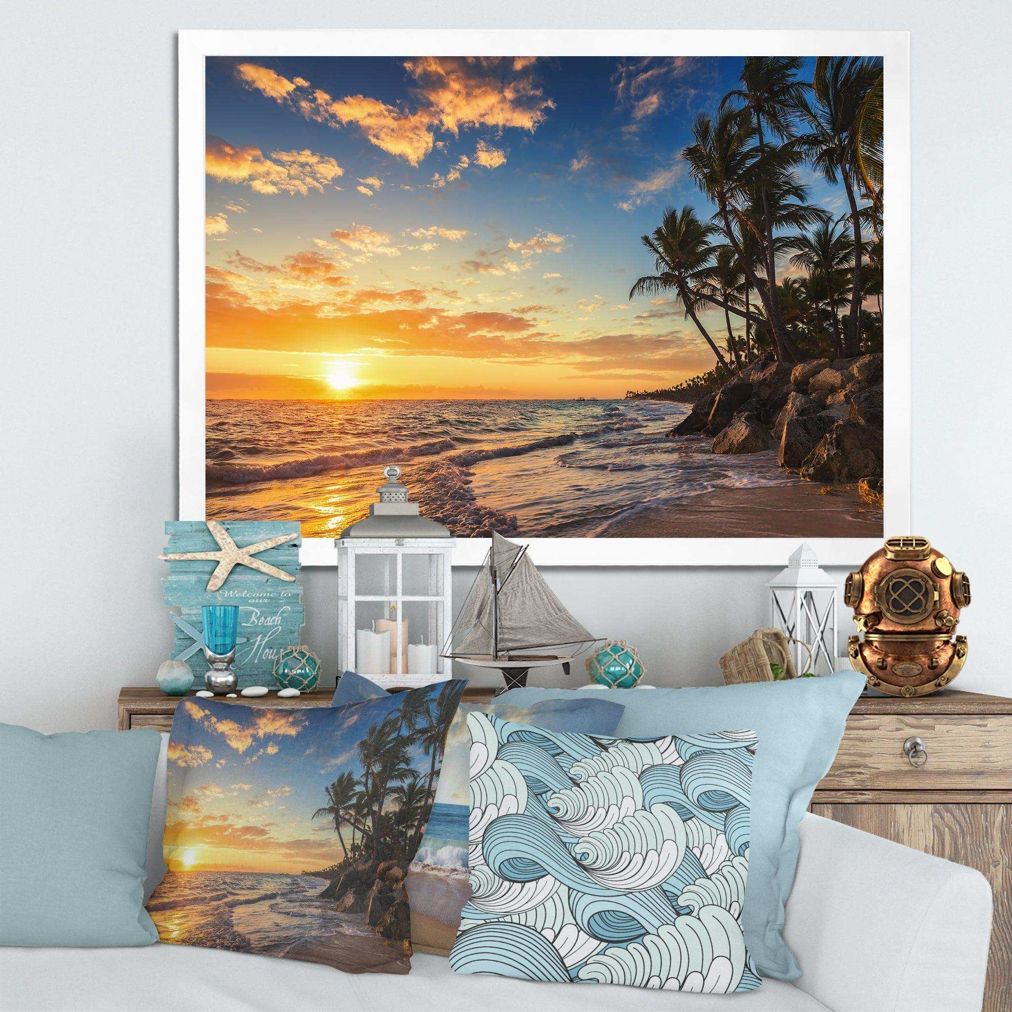 Paradise Tropical Island Beach with Palms
