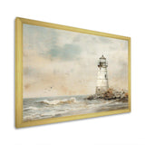 Minimal Grey Light House - Coastal Canvas Wall Art