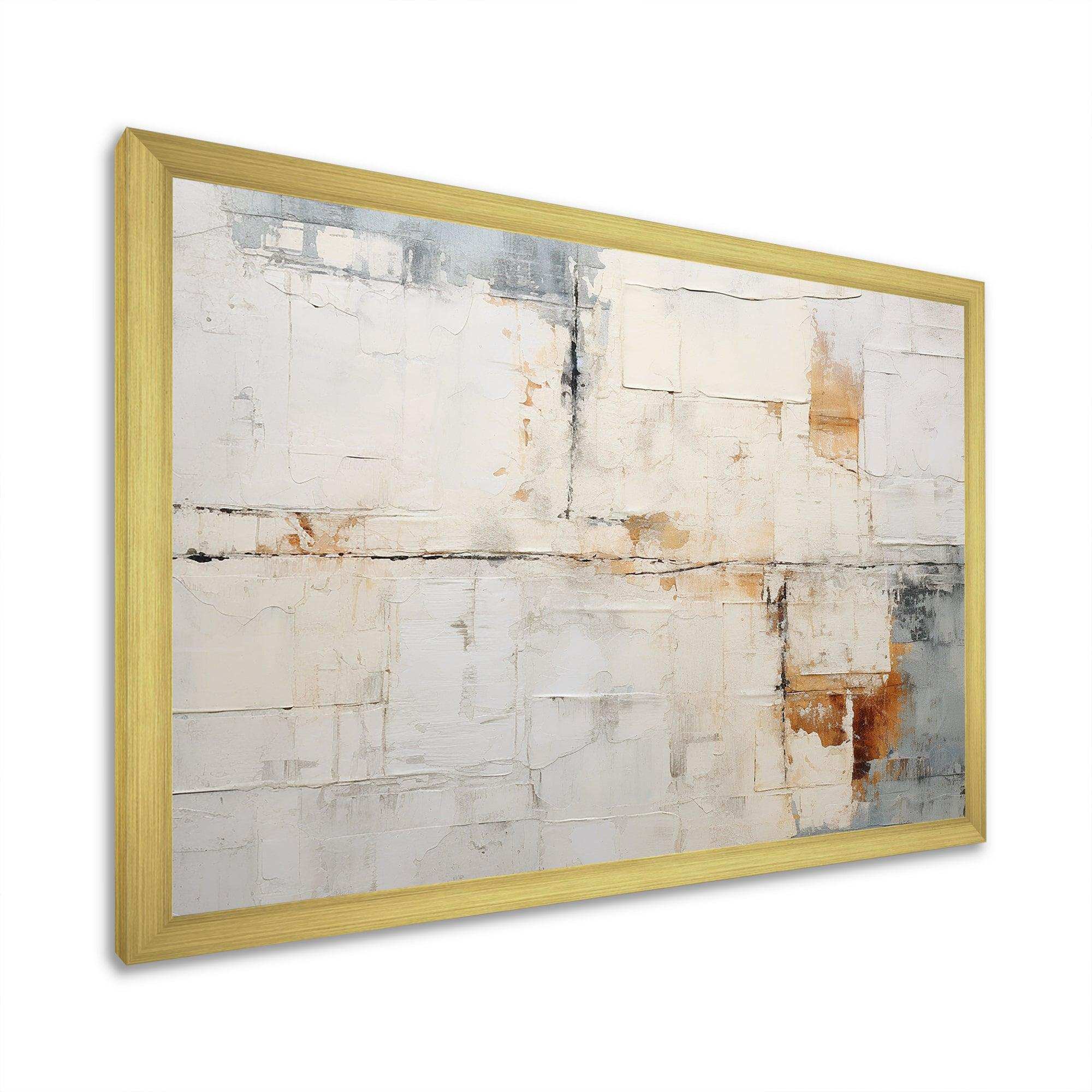 Minimalism Beige And Gold Wave Horizon V - Coastal Canvas Wall Art
