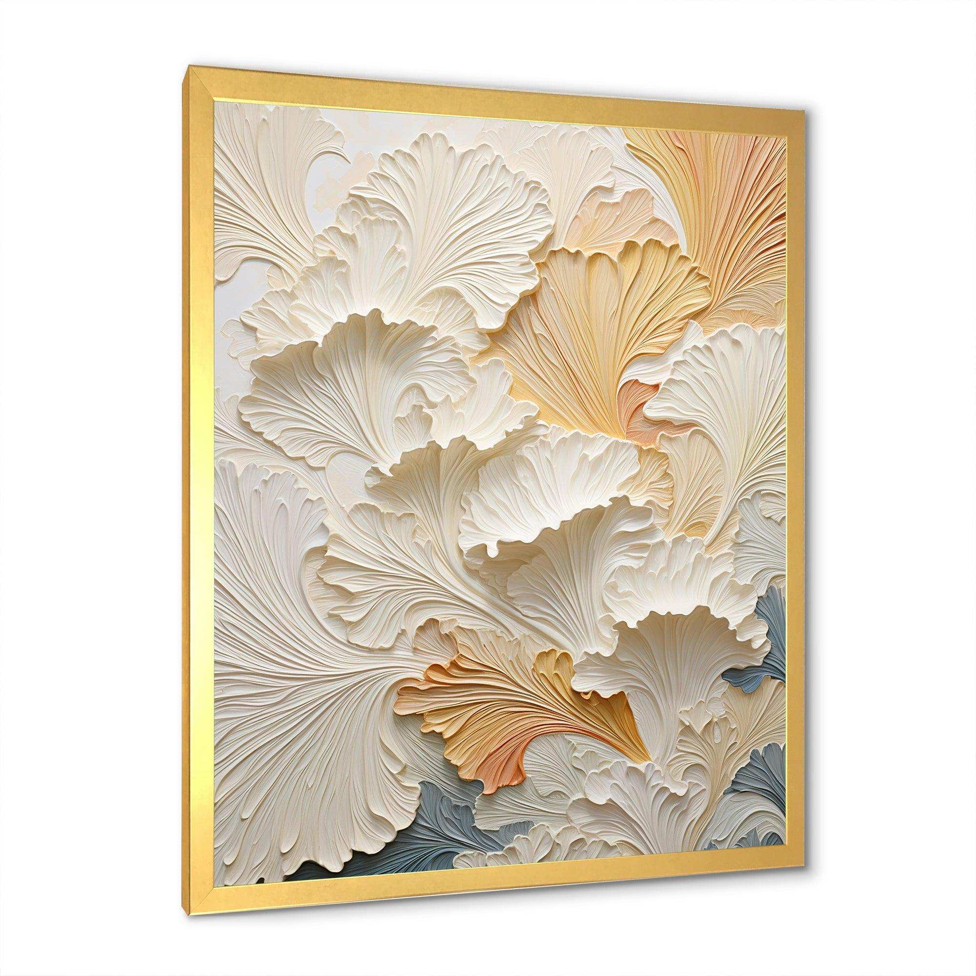 Modern Golden Beige Plam Tree - Coastal Canvas Wall Art