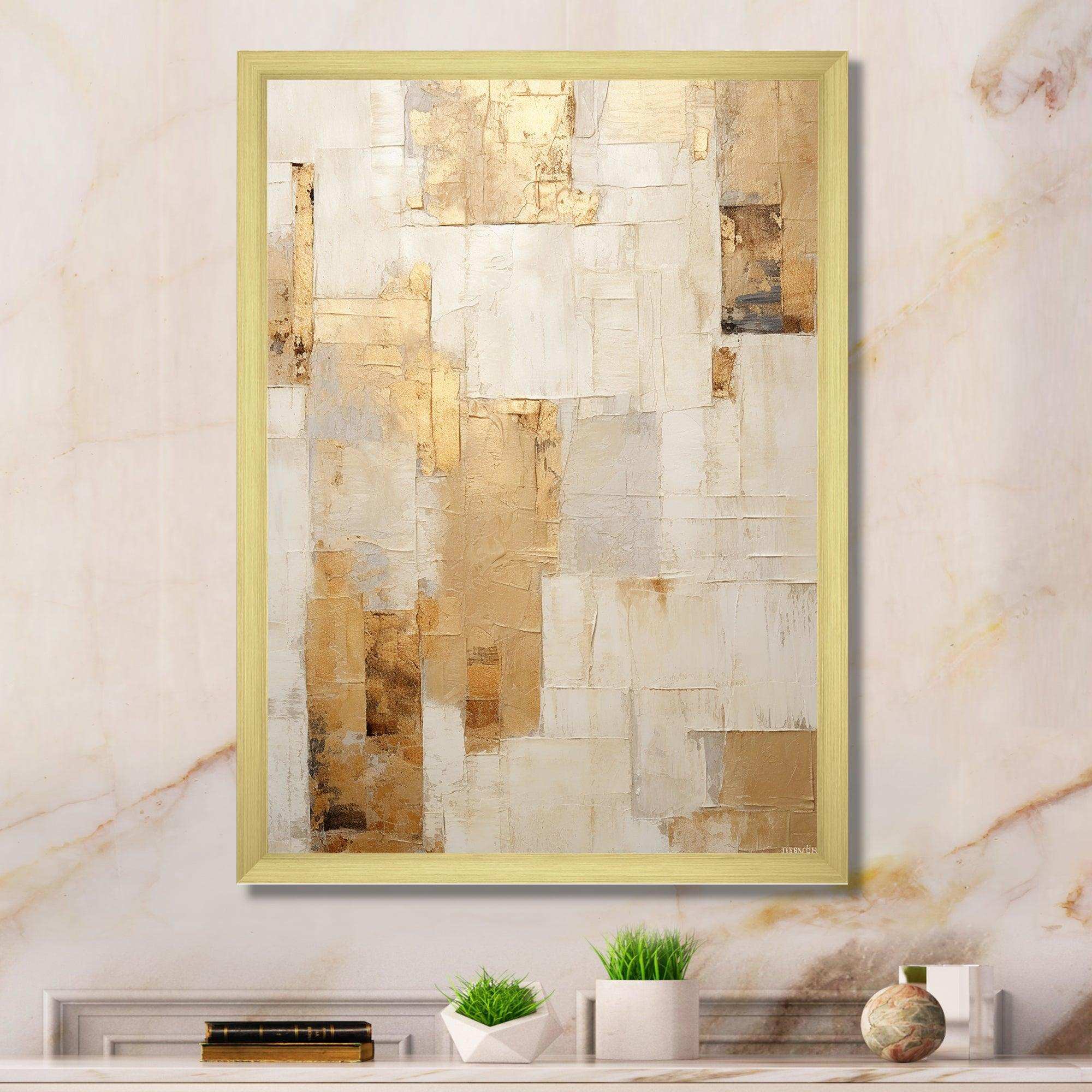 Beige And Gold Dream Collage I - Abstract Canvas Wall Art